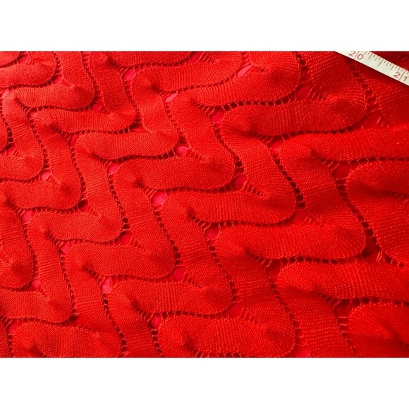 Free People Red Crochet Chevron Knit Long Sleeve Open Back Mini Dress - Picture 8 of 8